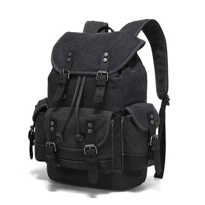 Waxed Canvas Leather Backpack — Retro Heritage Rucksack | Travel & Adventure Pack