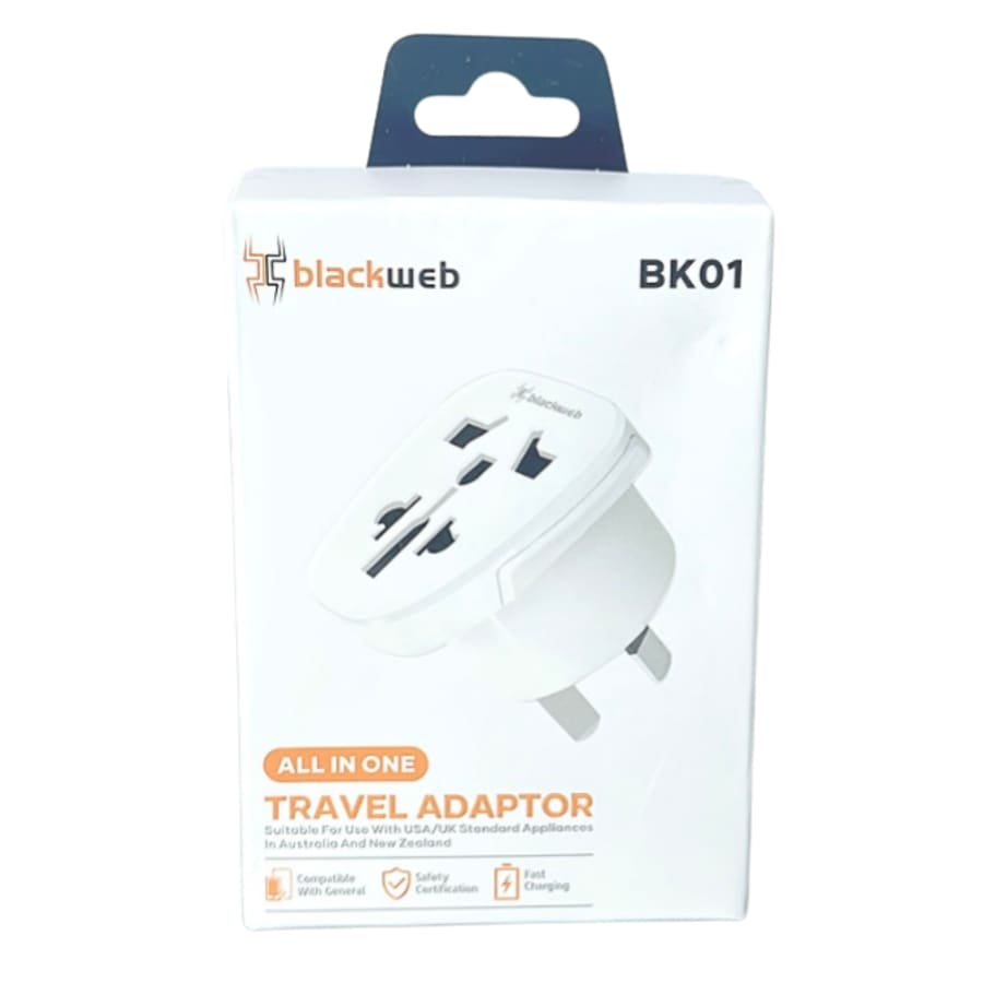 All In One Travel Blackweb Adapter BK01 Wall Plug (USA & UK to NZ & AUS) 9eight5