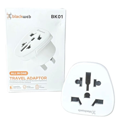 All In One Travel Blackweb Adapter BK01 Wall Plug (USA & UK to NZ & AUS) 9eight5