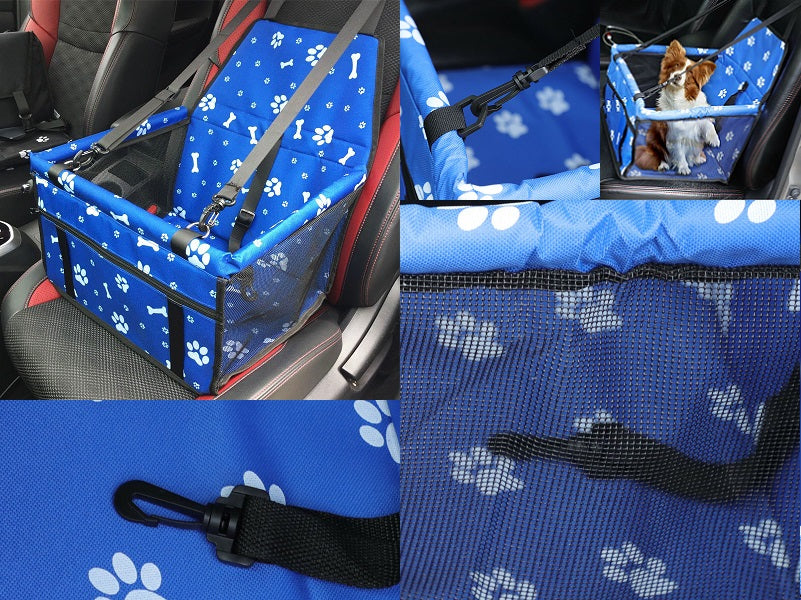 Waterproof Pet Cat Dog Car Seat Cover - Blue Pawn Bone dealonline.co.nz