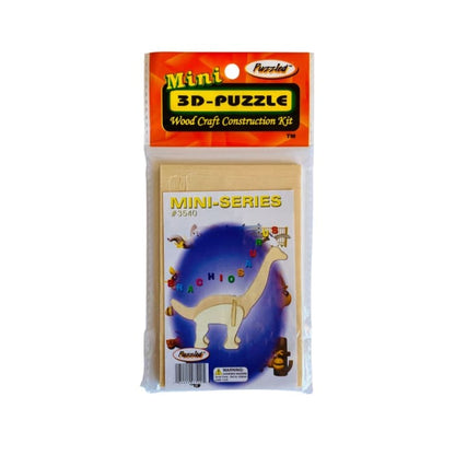 Mini Brachiosaurus 3D puzzle by 9eight5, showing assembled dinosaur model with detailed features and vibrant colors.