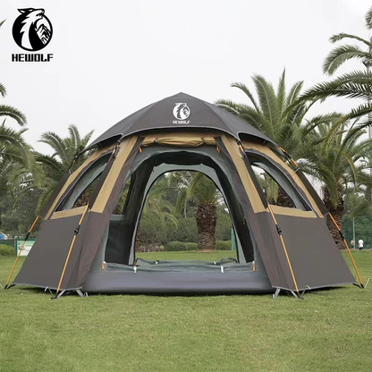 Large Hexagon Double-Layer Waterproof Camping Tent ECOTREK