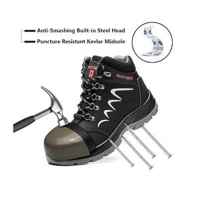Work Safety Shoes Breathable Steel Cap Industrial Lightweight Construction - ShopHub