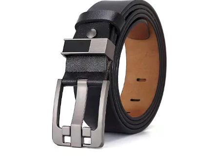 Men's Genuine Leather Belt - Vintage Wide Buckle | Double-Layer Cowhide | 105–160cm