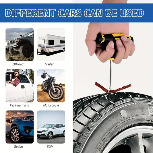 Car Tyre Repair Kit with Durable Strips & Super Glue Habicare