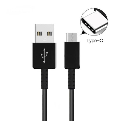 Black 2m USB Type C charger cable for Samsung devices by 9eight5, designed for fast charging and data transfer.