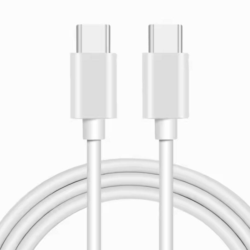 White 1-meter Type C to Type C charger cable for Samsung devices by 9eight5, compatible with smartphones and tablets.