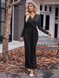 Women's Chic Solid V-Neck Waist Dress
