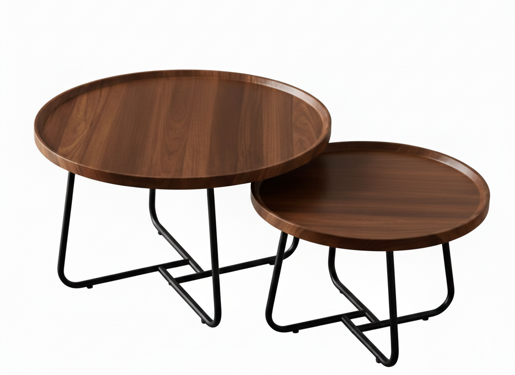 Brian Wooden Nested Round Coffee Table Set sue-e furniture