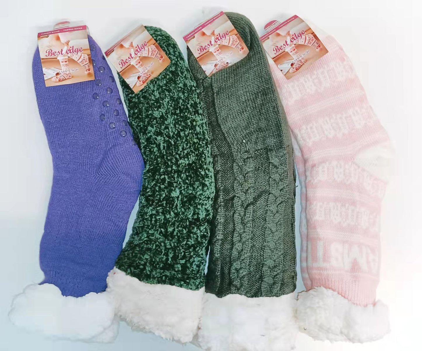 (3 Pairs) THERMAL FLEECE- LINED FUZZY COSY SOCKS dealonline.co.nz