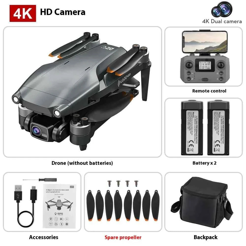 L600 PRO MAX Drone - 4K HD Camera with GPS Smart Return & Laser Obstacle Avoidance | Aerial Photography