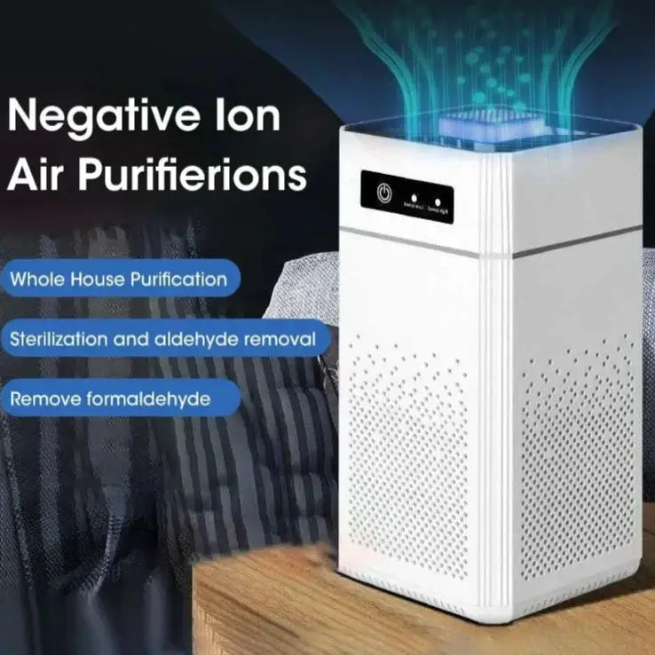 Desktop Negative Ion Air Purifier – Portable HEPA Air Cleaner & Odor Remover Habicare