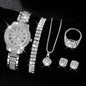 Luxury Women's Diamond Watch Set with Roman Numerals