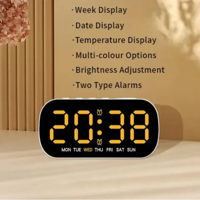 Digital Alarm Clock – USB Powered LED (different colours available) Habicare
