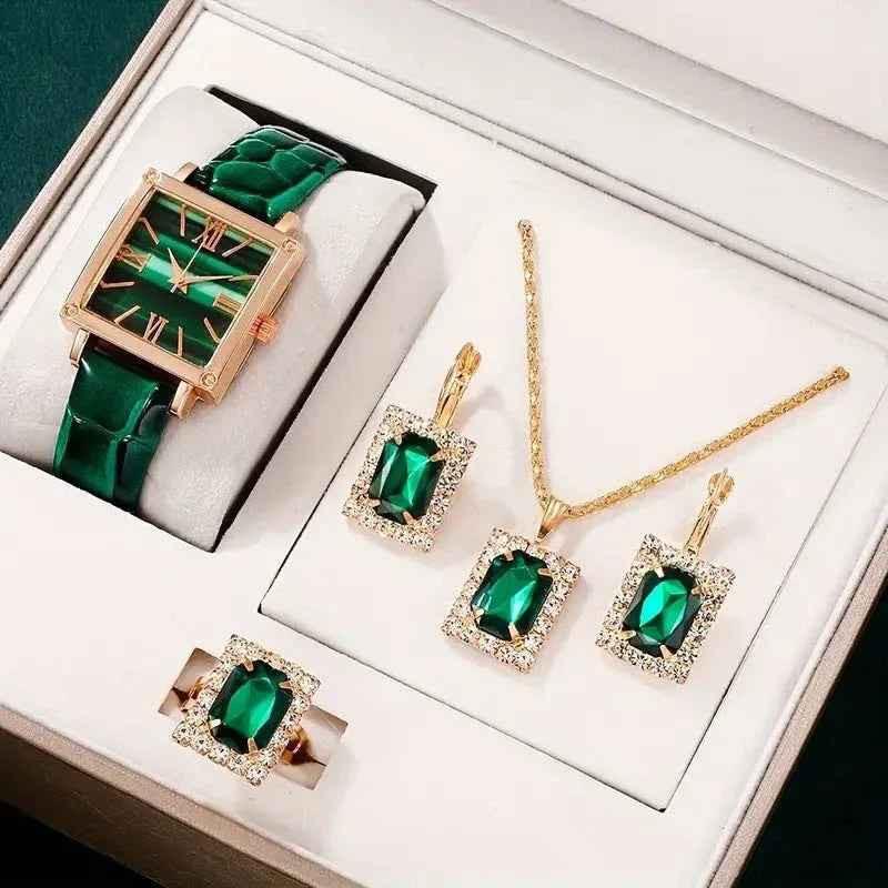 Diva-Shine Diamond Quartz Watch Set