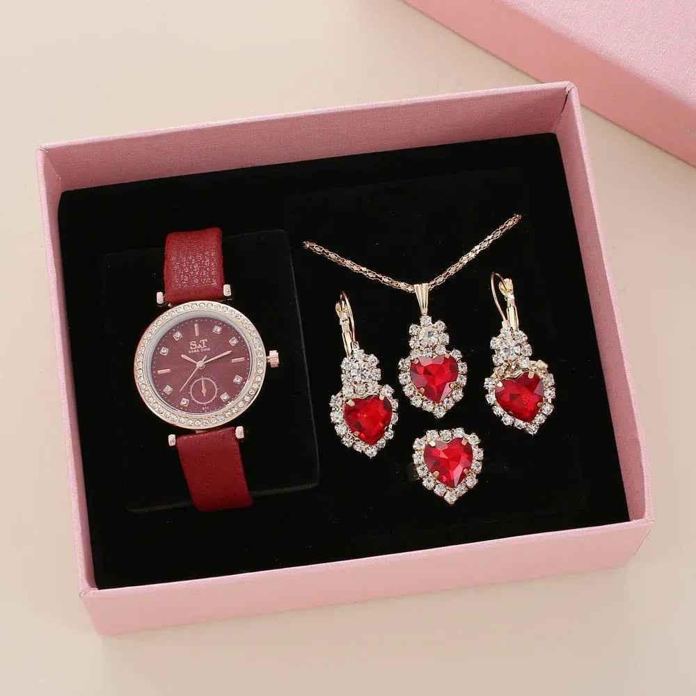 Diva-Shine Diamond Quartz Watch Set