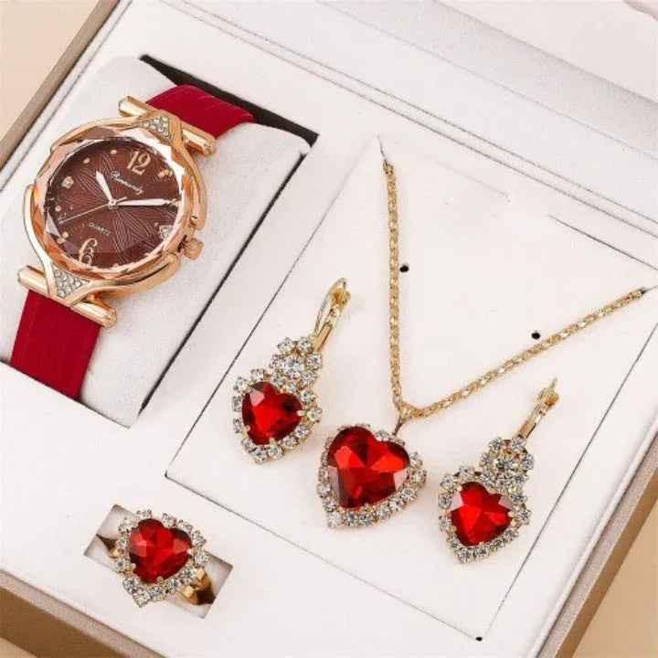Diva-Shine Diamond Quartz Watch Set