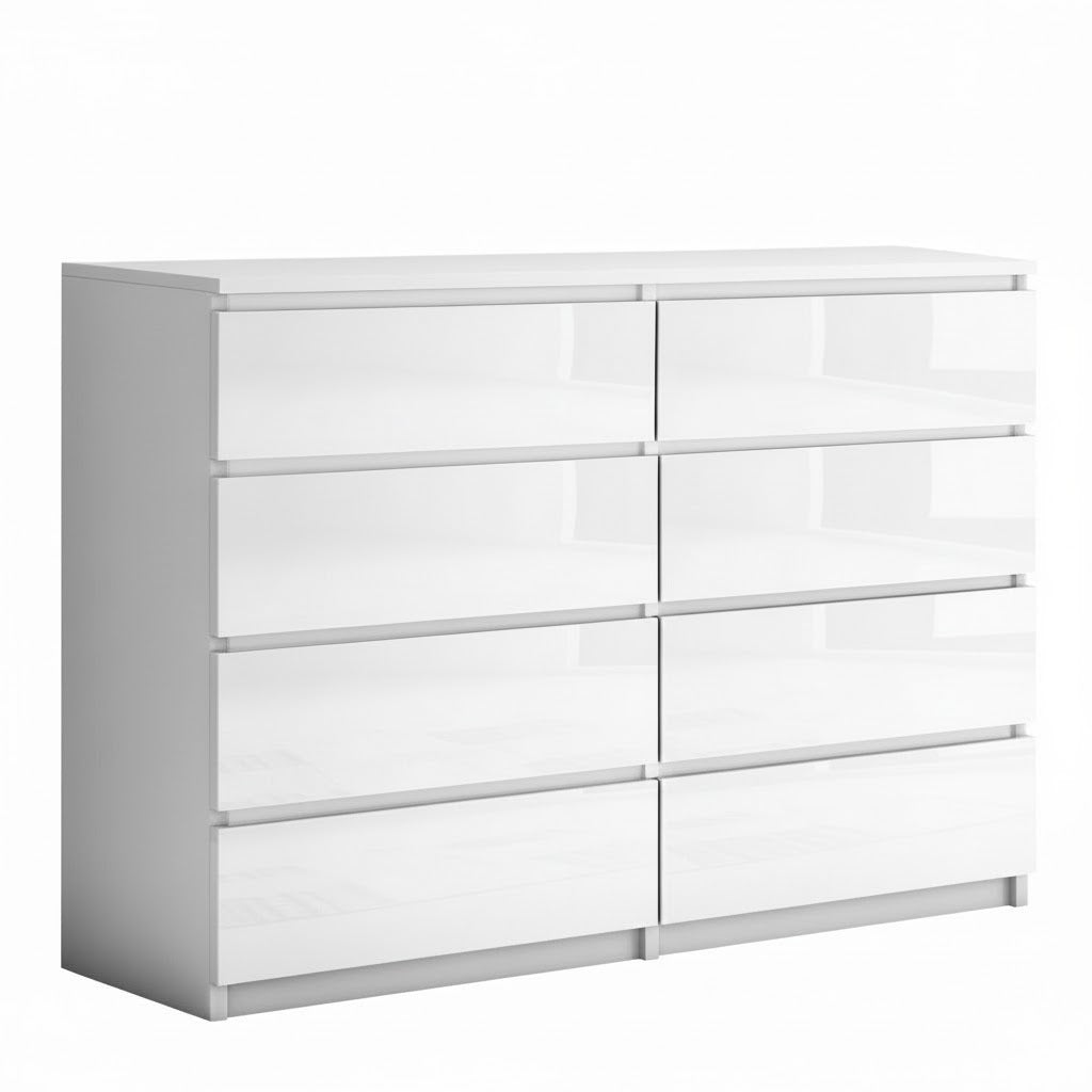'Monaco' White Chest of 8 drawers sue-e furniture
