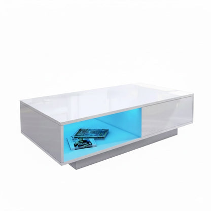 'Romote' White Gloss Coffee table with RGB LED Lighting sue-e furniture