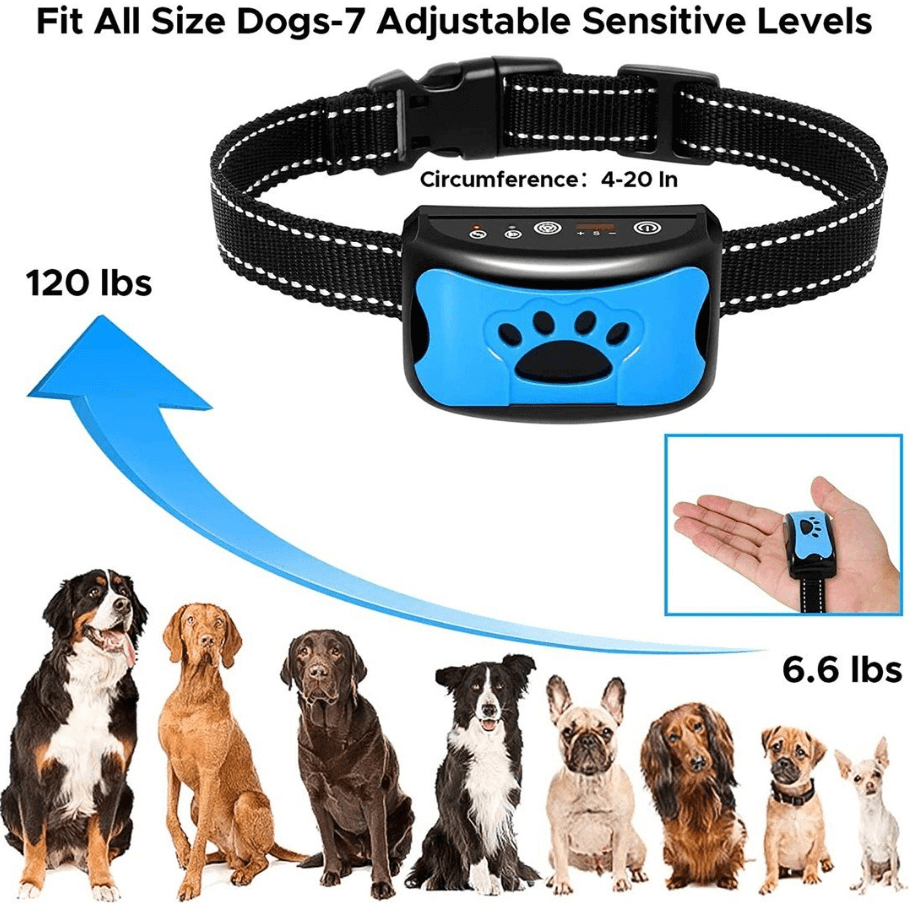 Dog Anti Barking Collar Beeping Chargeable Dog Training Device (Blue) - ShopHub