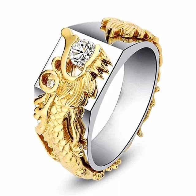 Dragon Zircon Statement Ring. Punk Style Jewelry.