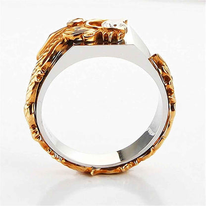 Dragon Zircon Statement Ring. Punk Style Jewelry.