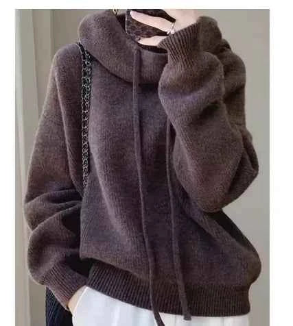 Women's Merino Wool High Neck Sweater Top