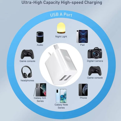 Dual USB Power Adapter Wall Plug (NZ / AUS) (White) 9eight5