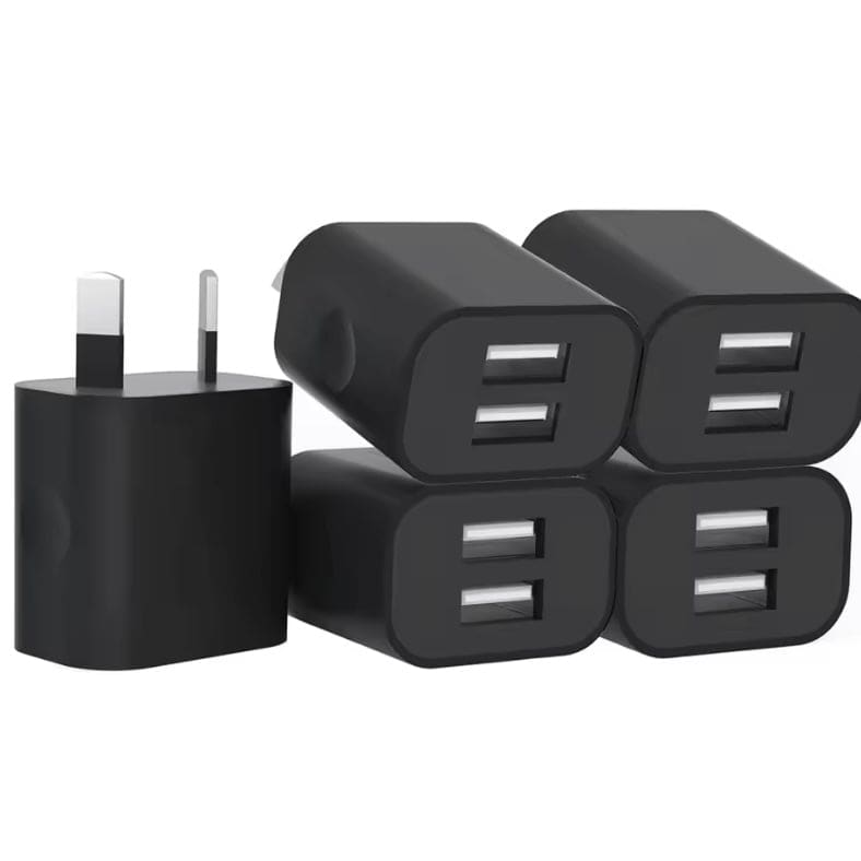 Dual USB Power Adapter Wall Plug (NZ / AUS) (Black) That Watch Shop