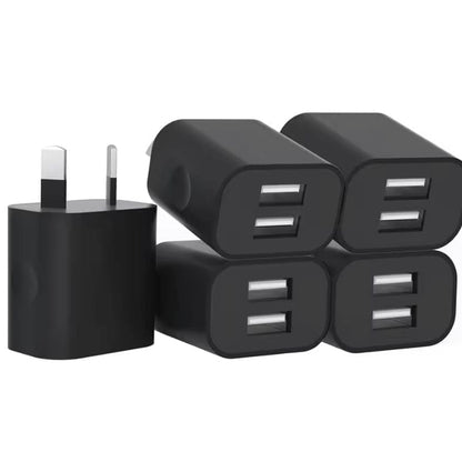 Dual USB Power Adapter Wall Plug (NZ / AUS) (Black) That Watch Shop