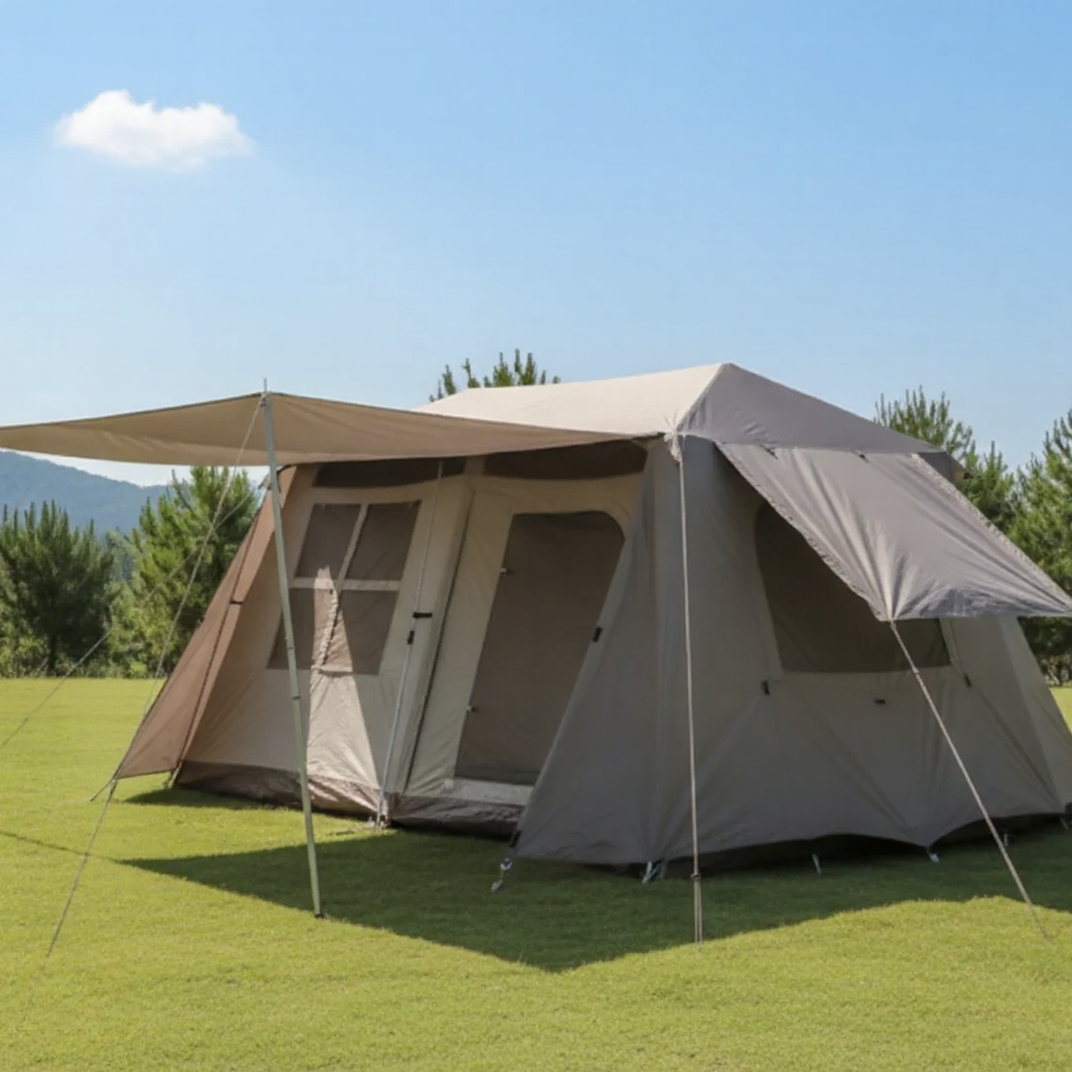 Family Tent Double Layers Waterproof Tent Manual pole setup  PU3000+ LCF01633 ECOTREK