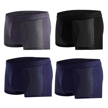 Men's Modal Boxer Shorts — Breathable Mesh Mid-Waist Underwear | Single & 4-Pack
