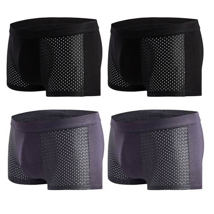 Men's Modal Boxer Shorts — Breathable Mesh Mid-Waist Underwear | Single & 4-Pack - ShopHub