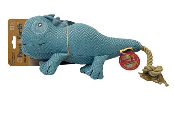 Paws 4 Earth Dog Toy, Gecko with Rope Tail Animal Addiction Limited