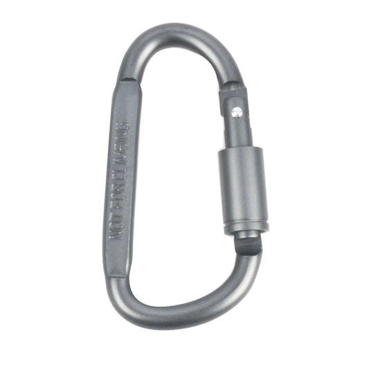 Heavy-duty D-shaped aluminium carabiner hooks from ECOTREK, durable accessories for securing gear or keychains.