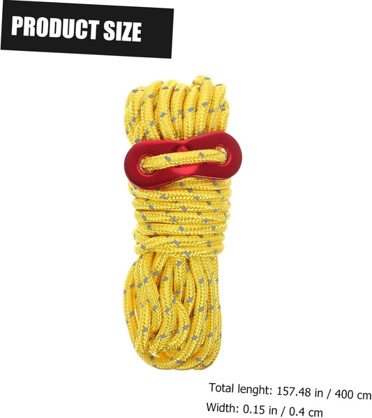 ECOTREK 4m reflective tent rope roller, camping accessory, shown coiled with reflective surface for outdoor tent setup.