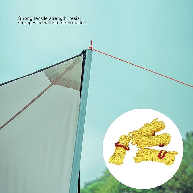 ECOTREK 4m reflective tent rope roller for camping, showing the durable, reflective camping accessory with tensioning features.