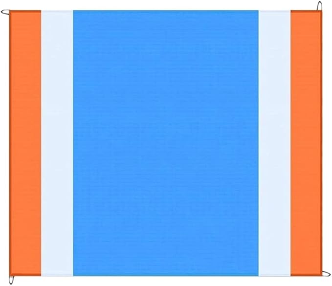 Orange and blue ECOTREK beach mat, 210x200 cm, sandproof and waterproof for outdoor beach use