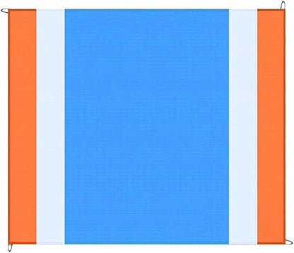 Orange and blue ECOTREK beach mat, 210x200 cm, sandproof and waterproof for outdoor beach use