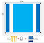 ECOTREK beach mat in orange and blue, sandproof and waterproof, measuring 210x200 cm, ideal for comfortable seaside lounging.