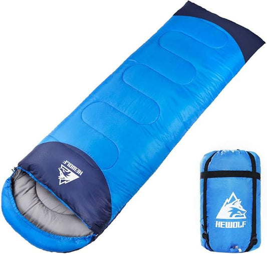 ECOTREK 4-season adults envelope camping sleeping bag, compact and lightweight for outdoor camping adventures.