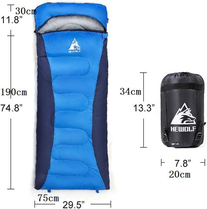 ECOTREK 4-Season Adults Envelope Camping Sleeping Bag, compact and lightweight for versatile outdoor use.
