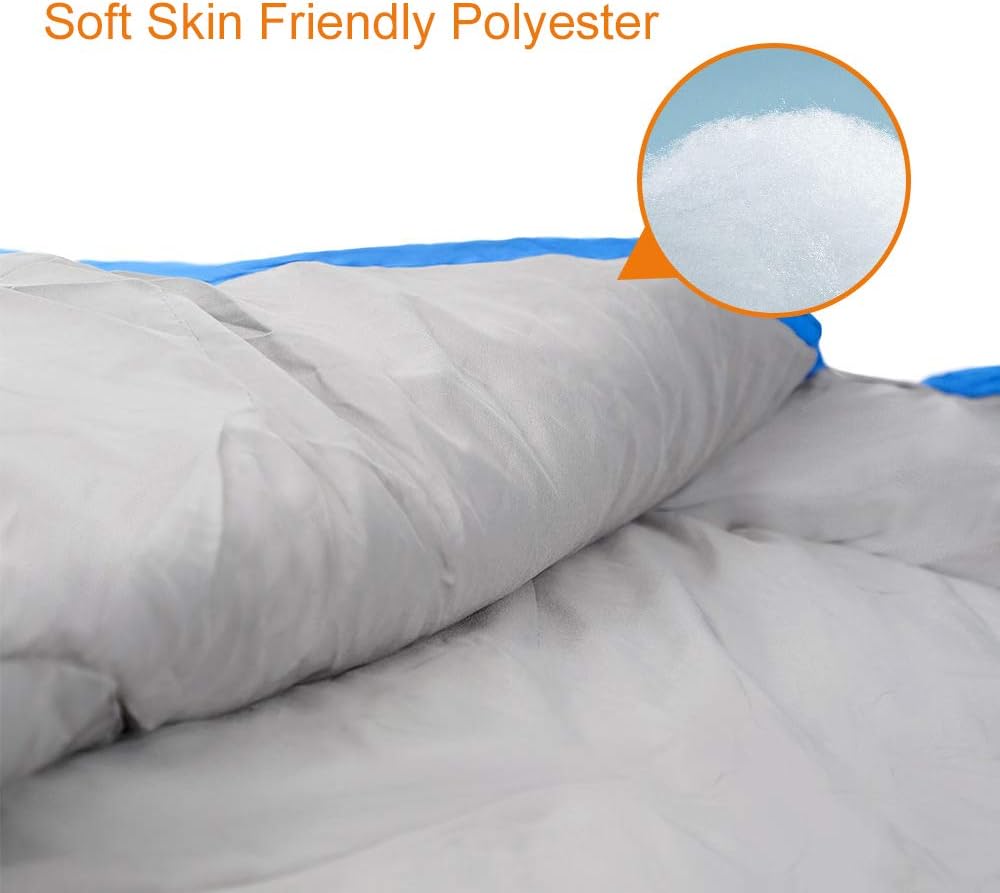 ECOTREK 4-season adults envelope camping sleeping bag, compact and lightweight for versatile outdoor use.
