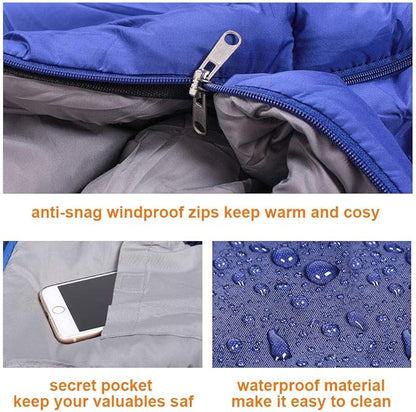 ECOTREK 4-Season Adults Envelope Camping Sleeping Bag, compact and lightweight for outdoor backpacking and camping.
