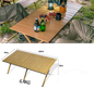 Black ECOTREK portable outdoor folding table in egg roll style, 120cm wide, ideal for outdoor activities and easy to carry.