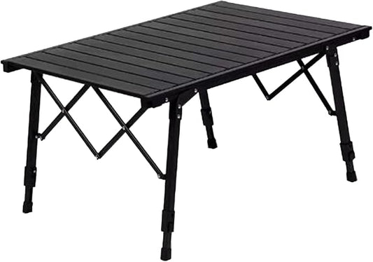 ECOTREK aluminium height-adjustable camping table with 89cm height, portable outdoor table suitable for outdoor activities and camping.