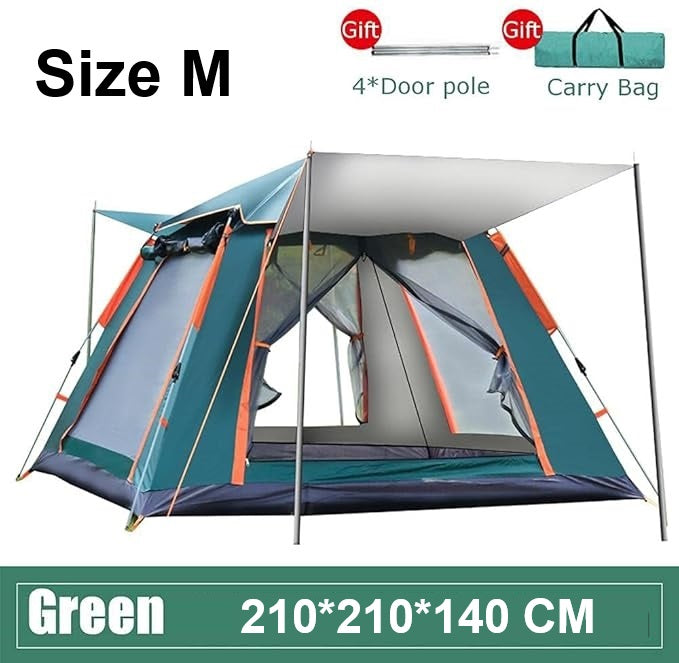ECOTREK automatic pop-up camping tent set up outdoors, compact and lightweight for easy camping adventures.