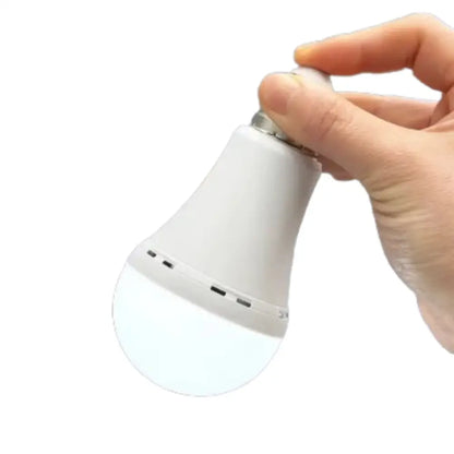Habicare emergency light bulb in cool white, 7W with 1500mAh battery, compact SS design for backup lighting.