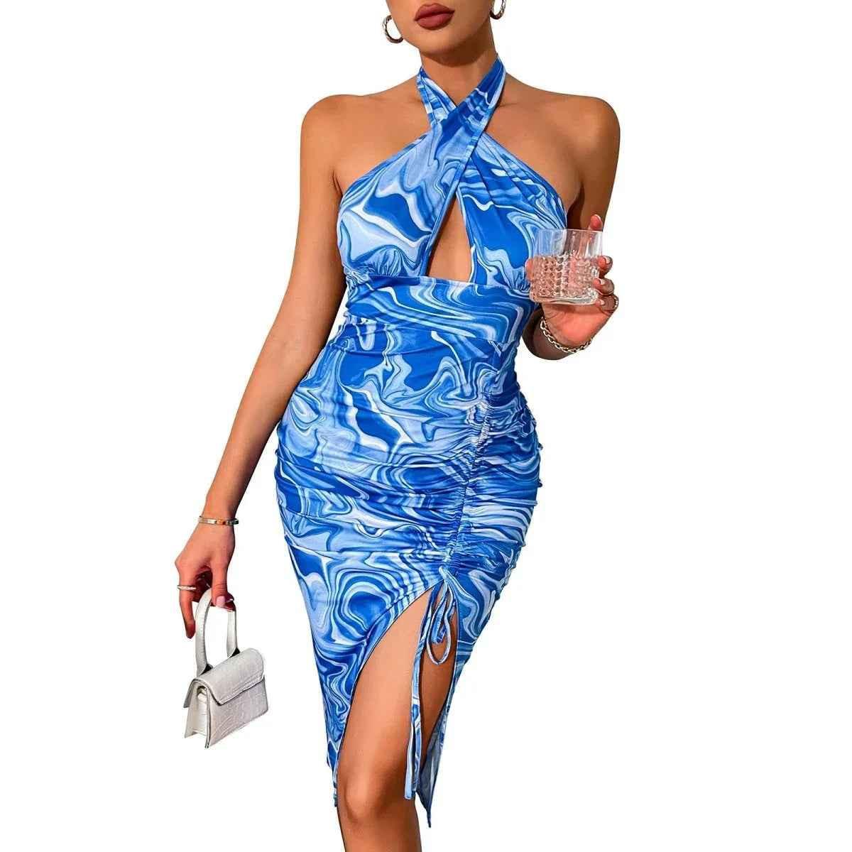 Euro-glam Halter-neck Maxi