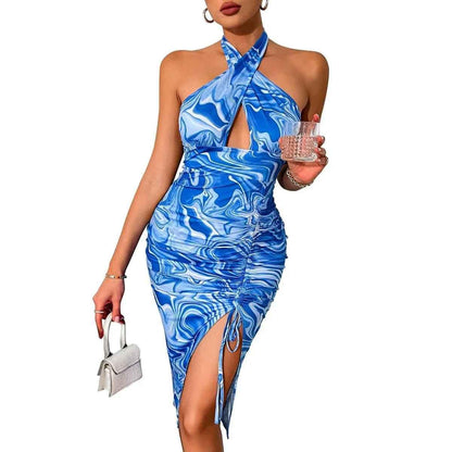 Euro-glam Halter-neck Maxi